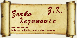 Žarko Kezunović vizit kartica